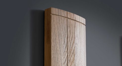 Wandgarderobe Interliving aus Holz in Holzfarben Interliving Garderoben Serie 6014 - Wandgarderobe Wildeiche - ca. 15 x 181 cm