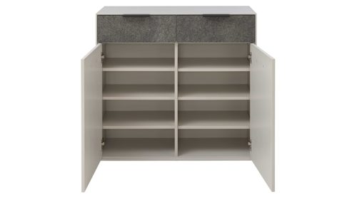Garderoben-Set Interliving aus Holz in Weiß Interliving Garderoben Serie 6013 - Set 80 Sahara Creme & Granitfurnier - vierteilig