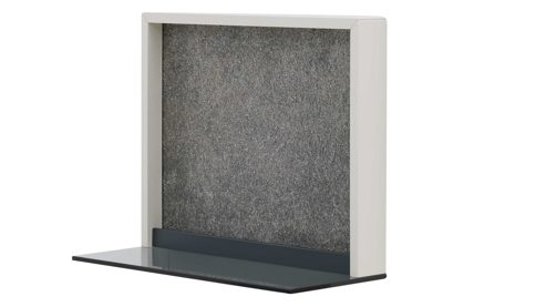 Wandregal Interliving aus Holz in Weiß Interliving Wohnzimmer Serie 2030 PLUS - Wandboard Sahara Creme & Granitfurnier - ca. 48 x 38 cm