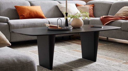 Couchtisch Interliving aus Keramik in Schwarz Interliving Couchtisch Serie 6227 Keramik Marquina & schwarzer Stahl - ca. 140 x 70 cm