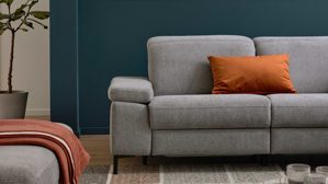 Ecksofa Interliving aus Stoff in Grau Interliving Sofa Serie 4064 - Ecksofa graue Chenille Toni & Fuß W003-01 - Stellfläche ca. 291 x 252 cm