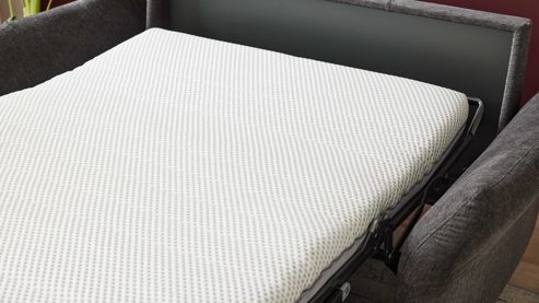 Schlafsofa Interliving aus Stoff in Anthrazit Interliving Schlafsofa Serie 4700 - Schafsofa 120LÄ anthrazitfarbener Bezug Balu & Aluminiumfüße - Breite ca. 188 cm