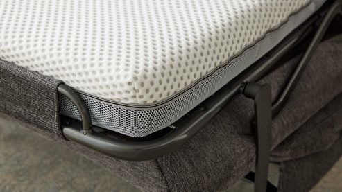 Schlafsofa Interliving aus Stoff in Anthrazit Interliving Schlafsofa Serie 4700 - Schafsofa 120LÄ anthrazitfarbener Bezug Balu & Aluminiumfüße - Breite ca. 188 cm