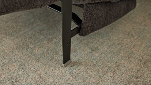 Schlafsofa Interliving aus Stoff in Anthrazit Interliving Schlafsofa Serie 4700 - Schlafsofa 140LÄ anthrazitfarbener Bezug Balu & Aluminiumfüße - Breite ca. 208 cm