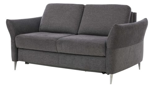 Schlafsofa Interliving aus Stoff in Anthrazit Interliving Schlafsofa Serie 4700 - Schlafsofa 140LÄ anthrazitfarbener Bezug Balu & Aluminiumfüße - Breite ca. 208 cm