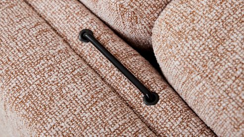 Schlafsofa Interliving aus Stoff in Rosa Interliving Schlafsofa Serie 4700 - Schlafsofa 140LÄ sienafarbener Webstoff Loft & schwarze Aluminiumfüße - Breite ca. 208 cm