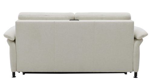 Schlafsofa Interliving aus Stoff in Weiß Interliving Schlafsofa Serie 4700 - Schlafsofa 140LÄ naturweißes Flachgewebe Cyber & schwarze Aluminiumfüße - Breite ca. 208 cm