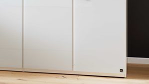 Komplettzimmer Interliving aus Holz in Weiß Interliving Schlafzimmer Serie 1033 – komplettes Schlafzimmer weißes Glas & Holz - vierteilig