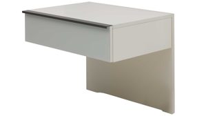 Nachtkommoden-Set Interliving aus Holz in Weiß Interliving Schlafzimmer Serie 1033 – Hängekonsolen-Set weißes Glas & Holz – zweiteilig