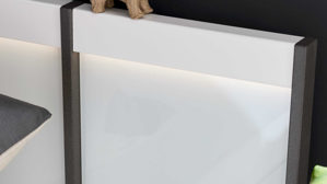 Möbelbeleuchtung Interliving aus Kunststoff in Weiß Interliving Schlafzimmer Serie 1033 – Paneelbeleuchtung zweiteilig