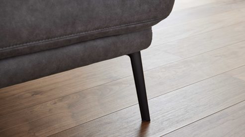 Zweisitzer Interliving aus Stoff in Dunkelgrau Interliving Sofa Serie 4460 - Zweisitzer SR80 grauer Bezug Clint & schwarze Metallfüße - Länge ca. 245 cm