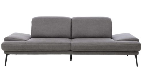 Zweisitzer Interliving aus Stoff in Dunkelgrau Interliving Sofa Serie 4460 - Zweisitzer grauer Bezug Clint & schwarze Metallfüße - Länge ca. 245 cm