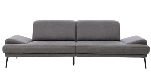 Zweisitzer Interliving aus Stoff in Dunkelgrau Interliving Sofa Serie 4460 - Zweisitzer SR80 grauer Bezug Clint & schwarze Metallfüße - Länge ca. 245 cm