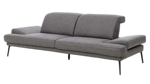 Zweisitzer Interliving aus Stoff in Dunkelgrau Interliving Sofa Serie 4460 - Zweisitzer grauer Bezug Clint & schwarze Metallfüße - Länge ca. 232 cm