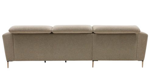 Ecksofa Interliving aus Stoff in Beige Interliving Sofa Serie 4461 - Ecksofa sandfarbener Bezug Mido 64 & schwarze Metallfüße - Stellfläche ca. 185 x 290 cm