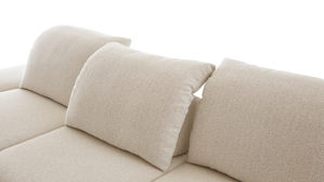 Ecksofa W.schillig i. i. aus Stoff in Beige W.SCHILLIG Polsterserie Select Venus plus - Ecksofa mit Sitztiefenverstellung ivoryfarbener Jacquard Bezug O10_43 - Stellfläche ca. 198 x 314 cm