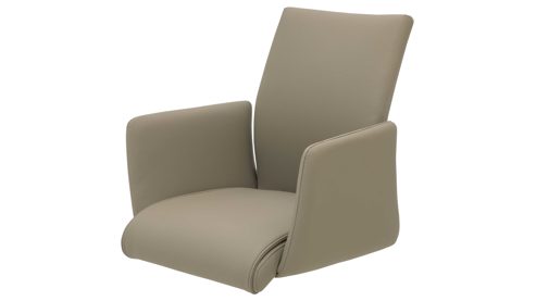 Vierfußstuhl Interliving aus Kunstfaser in Hellbraun Interliving Esszimmer Serie 5122 – Armlehnstuhl mit Funktionen fangofarbenes Kunstleder LEA-TEX & gebürsteter Edelstahl