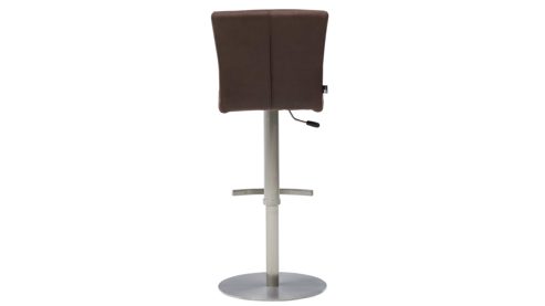 Barstuhl Interliving aus Kunstfaser in Braun Interliving Esszimmer Serie 5122 – Tresenstuhl ST64 mit Liftfunktion rostbraune Mikrofaser & gebürsteter Edelstahl