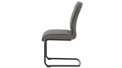 Schwingstuhl Interliving aus Kunstfaser in Dunkelgrau Interliving Esszimmer Serie 5122 – Schwingstuhl onyxfarbene Mikrofaser & mattschwarzes Metall