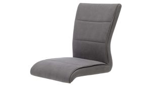 Vierfußstuhl Interliving aus Kunstfaser in Dunkelgrau Interliving Esszimmer Serie 5122 – Polsterstuhl 38FIX onyxschwarze Mikrofaser & mattschwarzes Metall