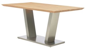 Esstisch Interliving aus Holz in Holzfarben Interliving Esszimmer Serie 5122 – Esstisch Wildeiche & Edelstahl - ca. 160 x 90 cm