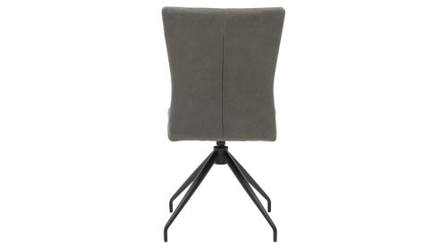 Vierfußstuhl Interliving aus Kunstfaser in Dunkelgrau Interliving Esszimmer Serie 5122 – Polsterstuhl 38FIX onyxschwarze Mikrofaser & mattschwarzes Metall