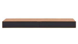 Lowboard Interliving aus Holz in Holzfarben Interliving Wohnzimmer Serie 2033 - Lowboard 126815 dunkelgraues Glas & Asteiche - zwei Schubladen, Länge ca. 182 cm