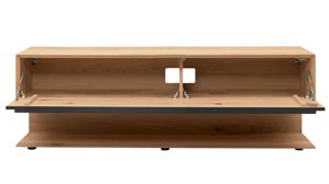 Wohnwand Interliving aus Holz in Holzfarben Interliving Wohnzimmer Serie 2033 - Wohnwand Asteiche - dreiteilig, Breite ca. 296 cm