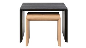 Couchtisch-Set Interliving aus Holz in Schwarz Interliving Wohnzimmer Serie 2033 - Couchtisch-Set V12630 schwarze & biancofarbene Asteiche - zweiteilig