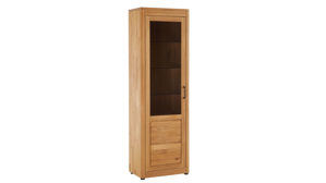 Vitrine PARTNERRING COLLECTION aus Holz in Holzfarben PARTNERRING COLLECTION Programm Vigo - Vitrine Eiche geölt - eine Glastür, ca. 65 x 204 cm