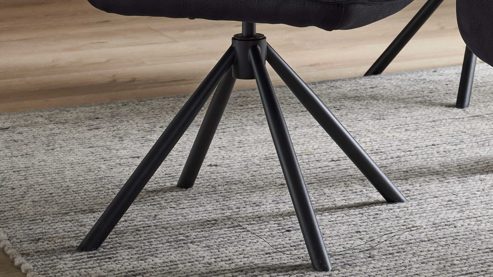 Vierfußstuhl Interliving aus Kunstfaser in Schwarz Interliving Esszimmer Serie 5116 – Polsterstuhl mit Drehfunktion carbonschwarze Mikrofaser Night & schwarzes Gestell F37