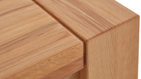Couchtisch Decker aus Holz in Holzfarben Hell Couchtisch bzw. Sofatisch naturfarbene Kernbuche – ca. 130 x 70 cm