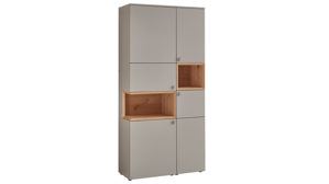 Vitrine Venjakob aus Kunststoff in Grau VENJAKOB Andiamo 3.0 Vitrine Steingrau & Wildeiche - Rechtsanschlag, ca. 100 x 208 cm