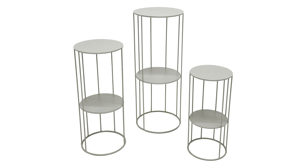 Blumensäulen-Set Haku aus Metall in Grau Blumensäule - 3er-Set Grau - Höhe ca. 45, 57, 70 cm