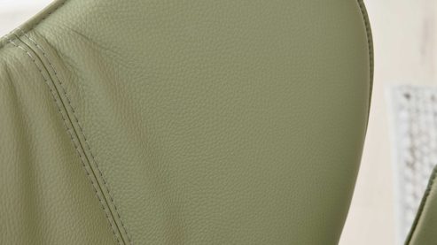 Polsterstuhl Interliving aus Leder in Grün Interliving Esszimmer Serie 5115 - Armlehnstuhl mit Lederbezug jadefarbenes Leder LD7830 & umbragraues Metall