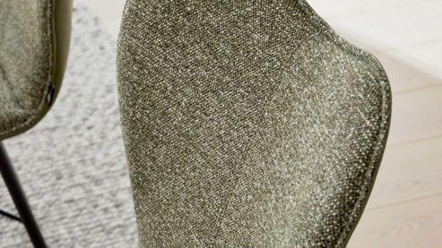 Vierfußstuhl Interliving aus Stoff in Grün Interliving Esszimmer Serie 5115 - Vierfußstuhl mit Stoff und Leder jadefarbenes Leder LD7830 & moosfarbener Bezug Sneak 59, umbraugraues Metall