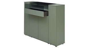 Highboard Interliving aus Holz in Grün Interliving Wohnzimmer Serie 2031 - Highboard BK15070 Schilfgrün - Breite ca. 150 cm