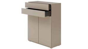 Highboard Interliving aus Holz in Grau Interliving Wohnzimmer Serie 2031 - Highboard BK18071 Grau & Risseiche - vier Türen, zwei Schubladen, Breite ca. 180 cm