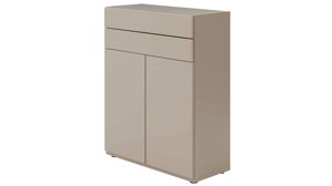 Highboard Interliving aus Holz in Grau Interliving Wohnzimmer Serie 2031 - Highboard BK18071 Grau & Risseiche - vier Türen, zwei Schubladen, Breite ca. 180 cm