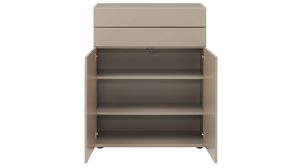 Highboard Interliving aus Holz in Grau Interliving Wohnzimmer Serie 2031 - Highboard BK18071 Grau & Risseiche - vier Türen, zwei Schubladen, Breite ca. 180 cm