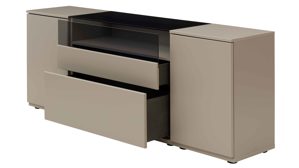 Sideboard Interliving aus Holz in Grau Interliving Wohnzimmer Serie 2031 - Sideboard CK18060 Grau & Risseiche - zwei Türen, zwei Schubladen, Breite ca. 180 cm