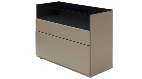 Sideboard Interliving aus Holz in Grau Interliving Wohnzimmer Serie 2031 - Sideboard CK18060 Grau & Risseiche - zwei Türen, zwei Schubladen, Breite ca. 180 cm