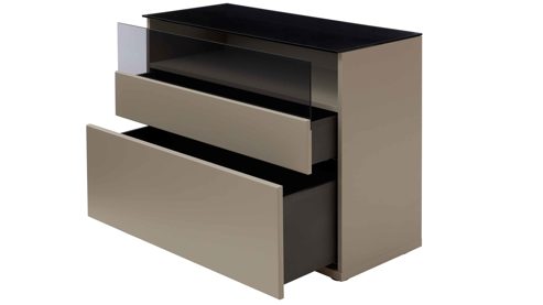 Sideboard Interliving aus Holz in Grau Interliving Wohnzimmer Serie 2031 - Sideboard CK18060 Grau & Risseiche - zwei Türen, zwei Schubladen, Breite ca. 180 cm