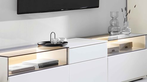 Möbelbeleuchtung Interliving aus Kunststoff in Weiß Interliving Wohnzimmer Serie 2031 - LED-Beleuchtung ZLA275 Breite ca. 75 cm - zweiteilig