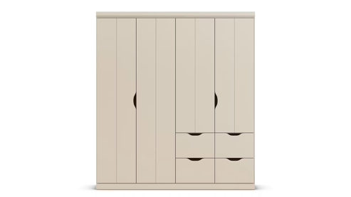 Kleiderschrank Rauch aus Holz in Weiß rauch BLUE Frieda - Drehtürenschrank Alpinweiß - vier Türen, vier Schubkästen, Breite ca. 180 cm