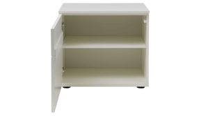 Lowboard Interliving aus Holz in Weiß Interliving Wohnzimmer Serie 2031 - Lowboard LT18060 als Medienmöbel Tonweiß & graues Glas - zwei Türen, eine Schublade, Breite ca. 180 cm