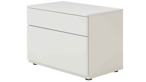 Wohnwand Interliving aus Holz in Weiß Interliving Wohnzimmer Serie 2031 - Wohnwand EB33001 Tonweiß & graues Glas - Länge ca. 330 cm