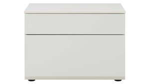 Wohnwand Interliving aus Holz in Weiß Interliving Wohnzimmer Serie 2031 - Wohnlösung EB27001 Tonweiß & graues Glas - Länge ca. 270 cm