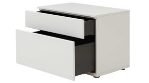 Wohnwand Interliving aus Holz in Weiß Interliving Wohnzimmer Serie 2031 - Wohnlösung EB27001 Tonweiß & graues Glas - Länge ca. 270 cm