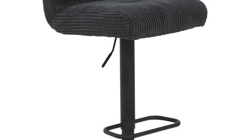 Barhocker Hela aus Stoff in Anthrazit Barhocker Leni H Anthrazit & schwarzes Metall - drehbar